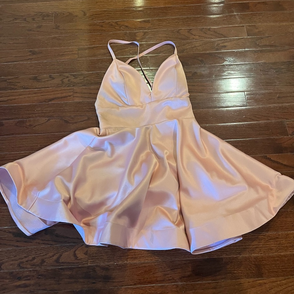 Elegant Pink Satin Dress